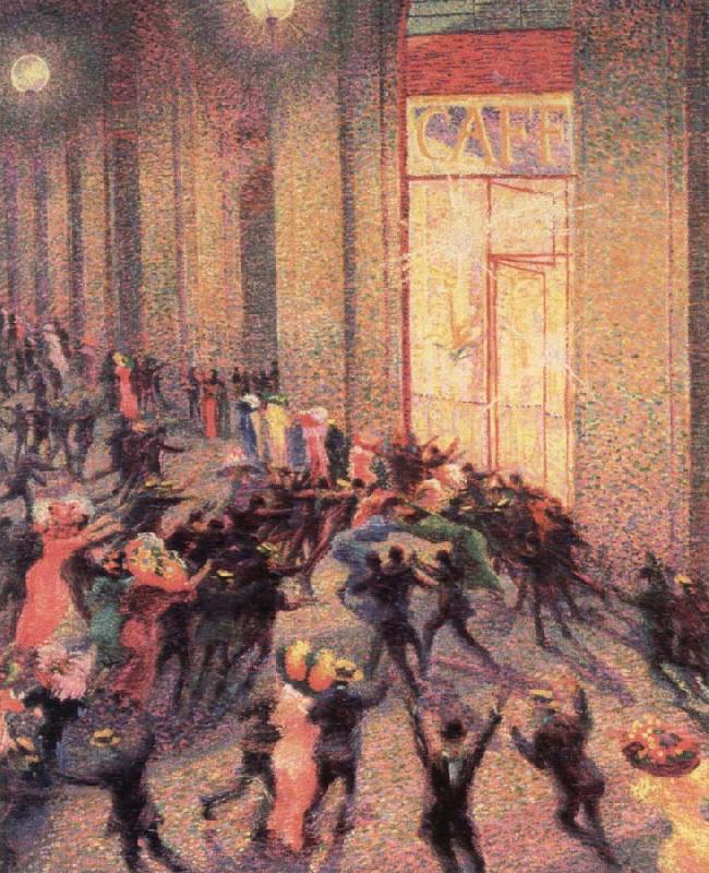 Umberto Boccioni a fight in the arcade Sweden oil painting art